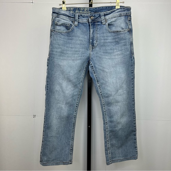 TK Axel Jeans Tk Axel Jeans Mens 32x25 Blue Light Wash Altered Hem